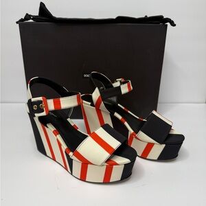 Dolce & Gabbana Striped Wedge Sandals -Size 36
